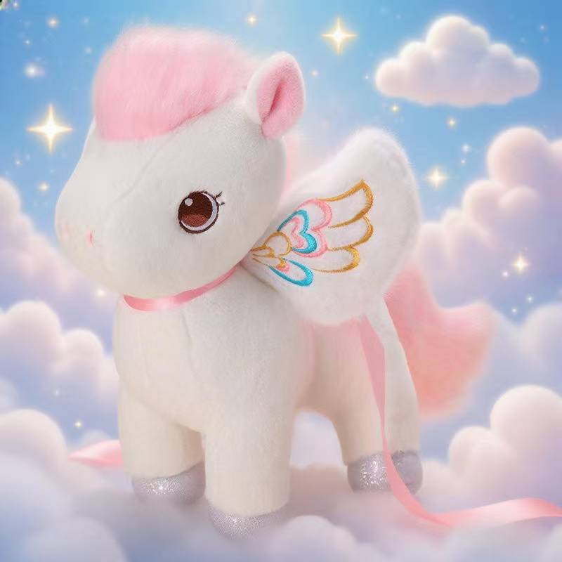 Neueste Dunhuang Pegasus Puppe Kawaii Plüschtier Handgemachte Puppe Cartoon Anime Niedlich Kindergeburtstagsgeschenk Weihnachten 13cm-35cm