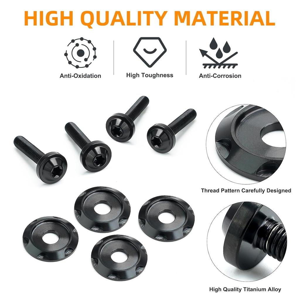 JERBOR Titanium Windshield Screws for Street Glide, Performance Windscreen Bolts Fit for 2024 Road Glide/ST, 121 CVO Road Glide, for Harley Touring