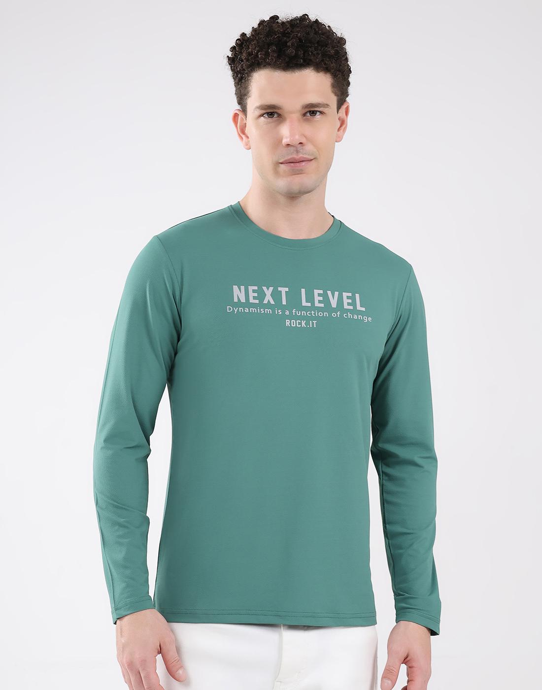 

Rock.It Men Round Neck Full Sleeve T-Shirt 3XL зелёный