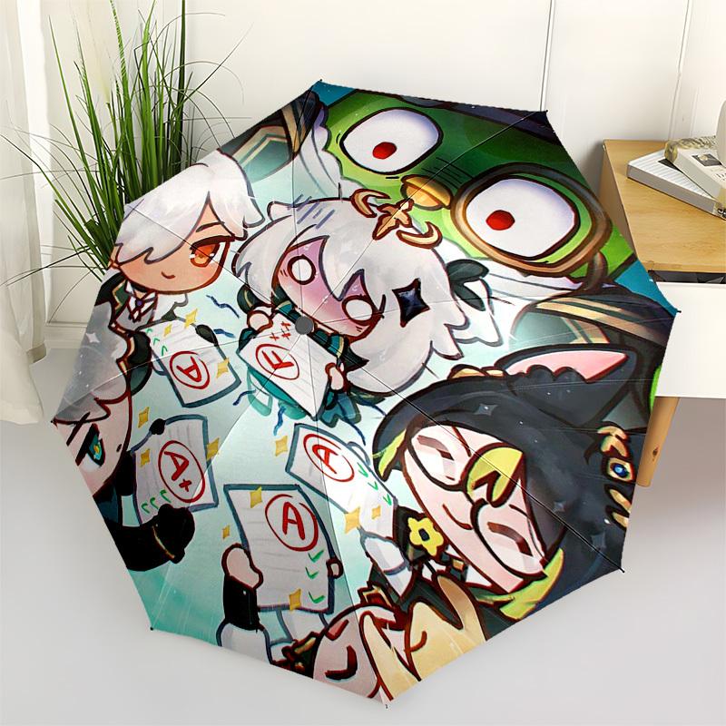 

1pc Outdoor Umbrella with Anime Characters - Automatic Opening/Closing, Portable 3-Fold Design, 8-Rib Iron Frame - Perfect Gift for Fans, Travele
