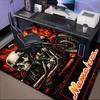1PC Custom Name Skull Motorcycle Flames Theme Floor Mat Ideal for Living Room, Game Rooms, Office, Bedroom,Floor Mat Playful Design