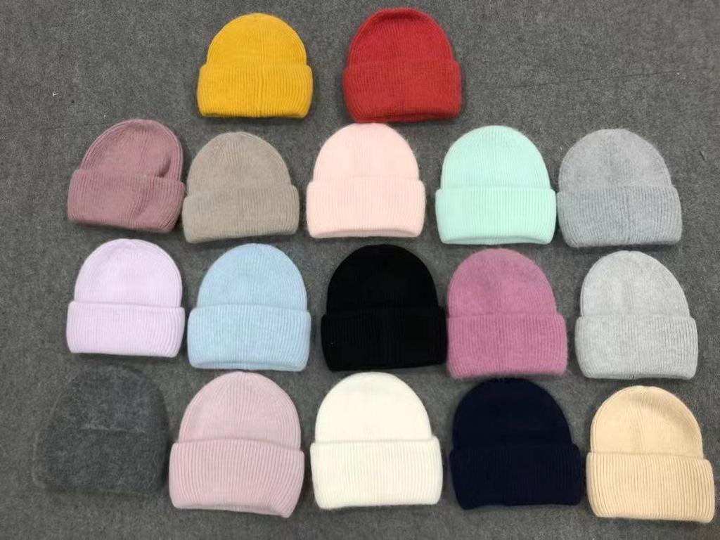 Korean Style Rabbit Fur Knit Hat for Women - Fashionable Autumn/Winter Headband with Earmuffs