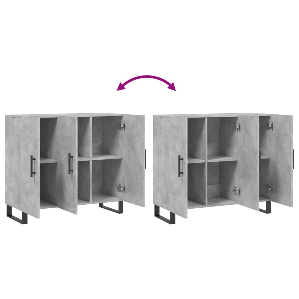 Sideboard Concrete Grey 90 x 34 x 80 cm Engineered Wood