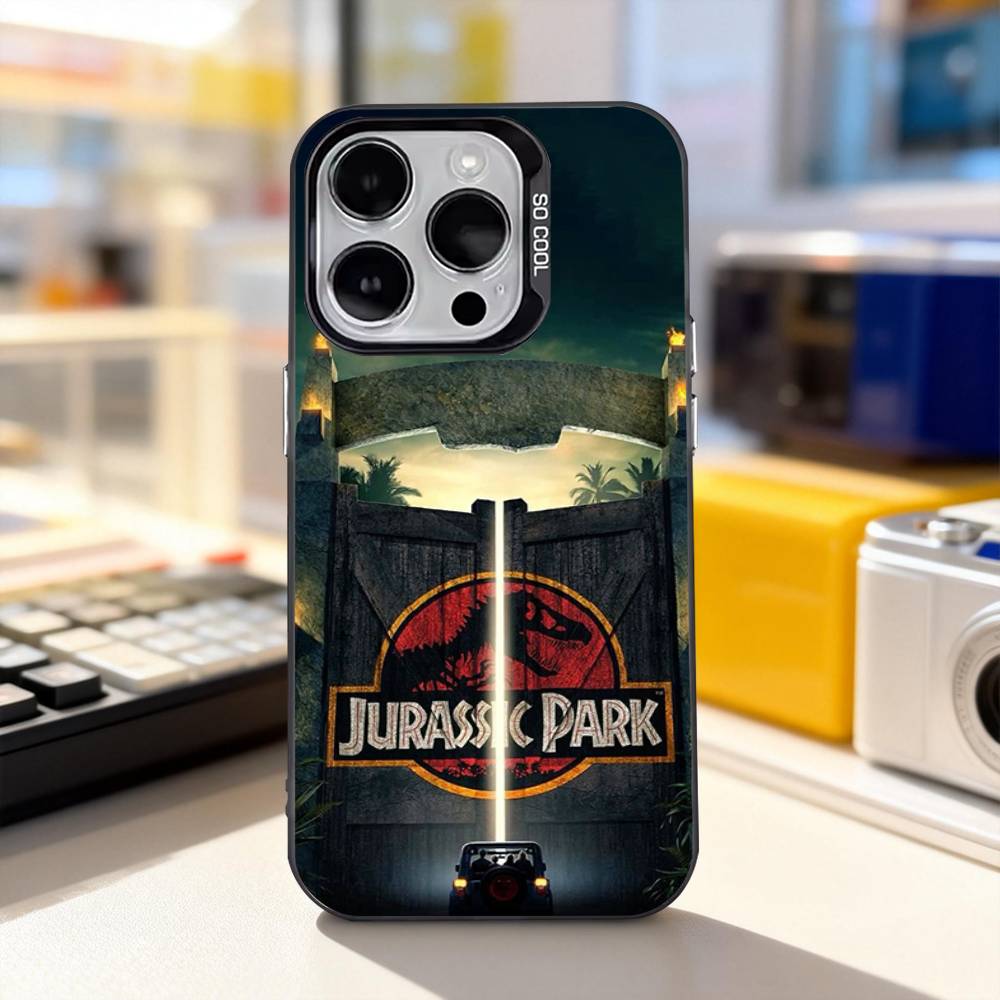 J-Jurassic Park W-World Pro iPhone 11,12,13,14,15,16,17,Pro,Max,Plus,E,Air,Mini Kryt na telefon IMD Matná černá