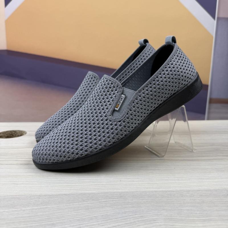 Summer new men's shoes mesh work board shoes soft sole breathable casual shoes lazy one pedal Doudou shoes