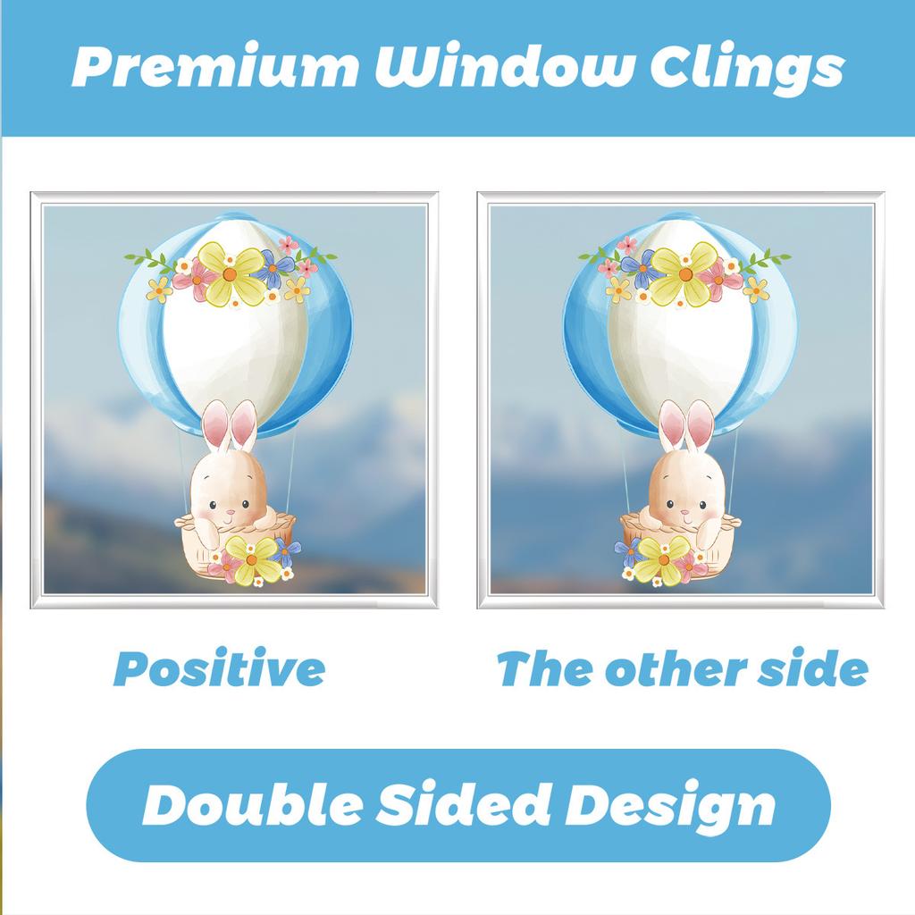 Easter Stickers for Windows Glass Kitchen 2026 New Easter Egg Bunny Decoration Removable Waterproof Holiday Decorations