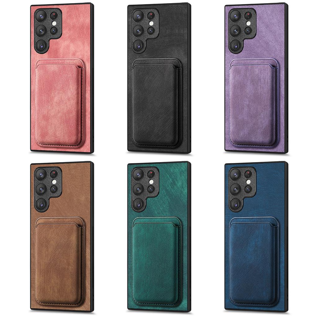 2 IN 1 Magnetic Cards Bag Detachable Vintage Leather Case For Samsung Galaxy S23 Ultra S22 Plus S24 A54 A14 A24 A15 A25 Cover