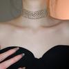 Simple Crystal Hollow Necklace Rhinestone Sparkling Collar Chain  Women
