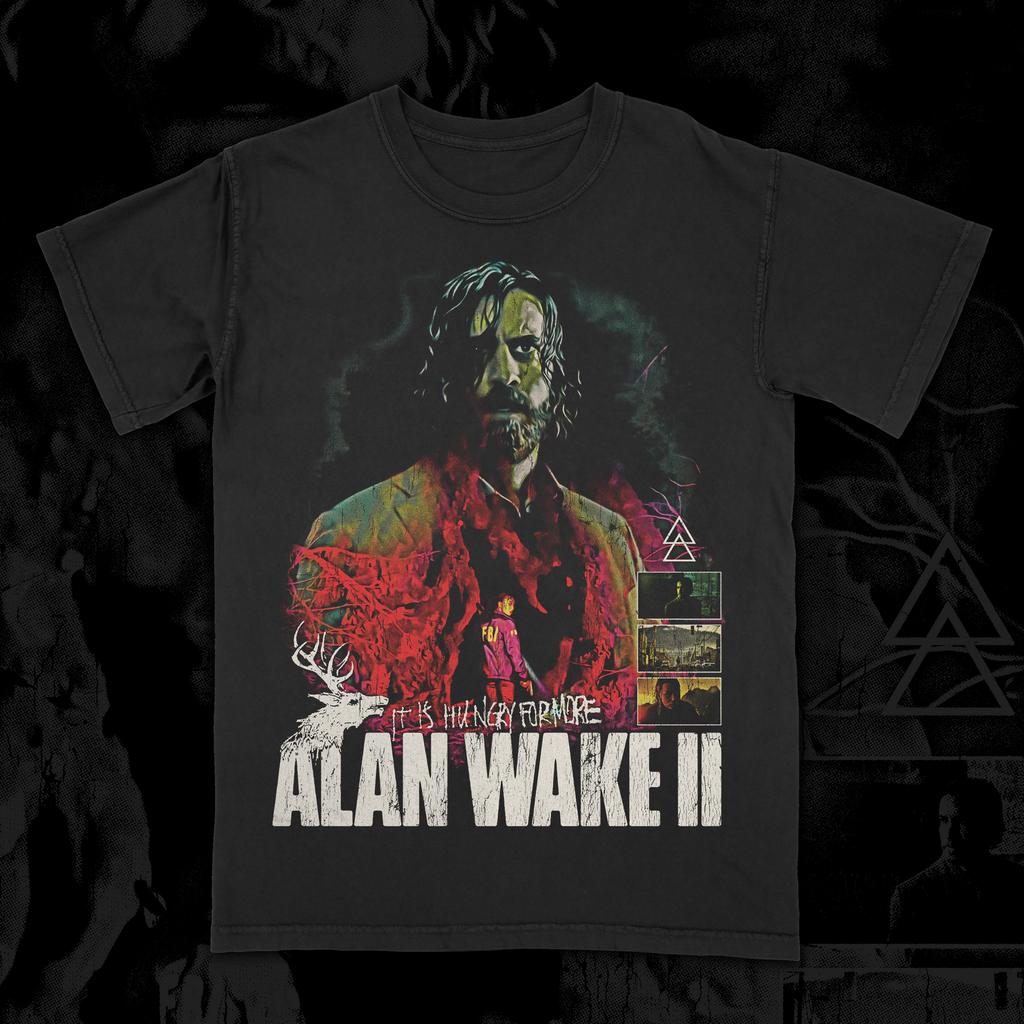 Alan Wake 2 T-Shirt Men Horror Game It Is Hungry for More Graphic Tee Vintage Streetwear Short