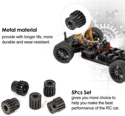 Conjunto de Pinhão e Engrenagem 13T-17T 48DP – Para 1:Motor Brushless RC 10 – Metal Durável – Compatível com Monster Trucks, Buggies, Caminhões – Preto