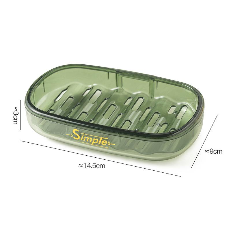 

Soap Dish Holder No Drilling Bar Soap Sponge Holder Bathroom Supplies Organizing Storage Kitchen Sink Tray Drill-Free Slotted зелений