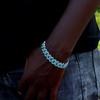 14MM Iced Prong Link Cuban Chain Bracelets for Men Women Full Rhinestones Chunky Miami Cuban Bracelet Punk Hip Hop Jewelry Gift