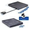 External CD/DVD Drive with 2 USB Ports,2 type-c port and TF/SD Card Slots Portable CD DVD Burner Player for Laptop Desktop PC