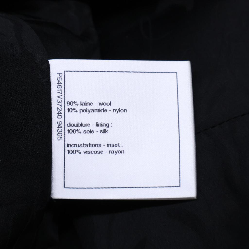 CHANEL [Good Condition] 16B P54617V37240 CC Logos Plate Front Pleated Tweed dress 34 blackUsed