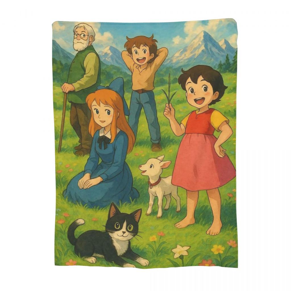Heidi Ragazza delle Alpi Anime Coperte Coperta in Pile Coperta Portatile per Letti Esterni Copriletto Trapunta