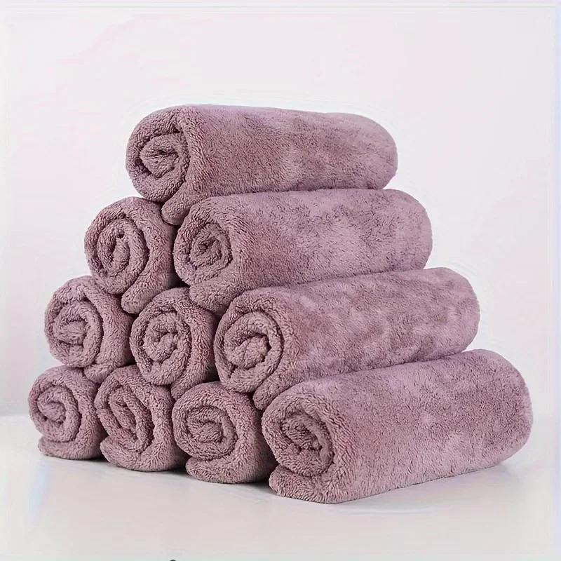10pcs Extra Thick Microfiber Towel, Super Soft, Absorbent and Quick-drying Towel, Suitable for Car Washing, and Automatic Drying