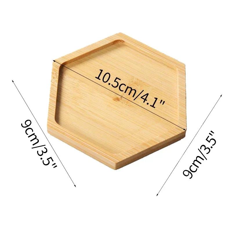 Multi Bamboo Tray Wood Saucer Flower Pot Tray Cup Pad Coaster Plate Kitchen Decorative Plate Creative Coaster Coffee Cup Mat