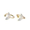 14K Gold-Plated Light Green Crystal Fishtail Adjustable Ring Holder.