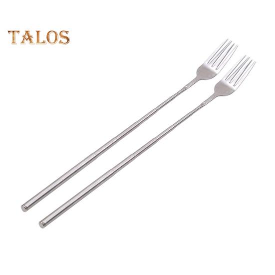 

Набор из 2 телескопических вилок из нержавеющей стали, регулируемая выдвижная вилка длиной от 8,7 до 25,6 дюймов, выдвижная длинная ручка, вилка для барбекю и фруктов Fork