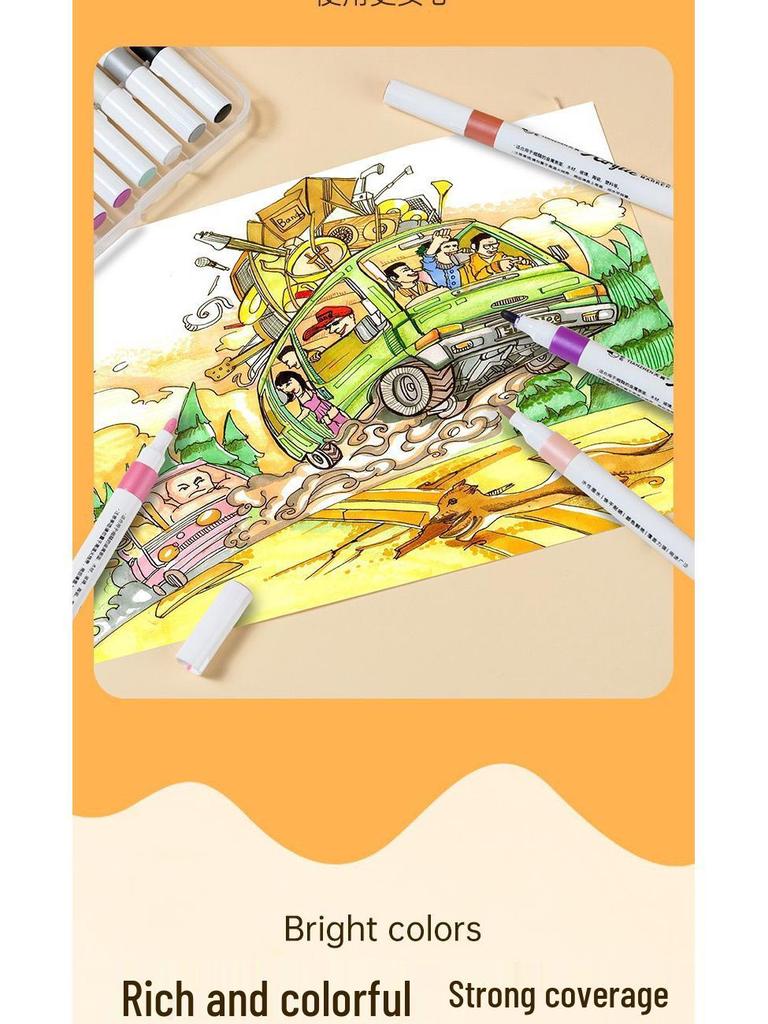 Opaque Acrylic Marker Set for Kids - Watercolor DIY Art Pens with Colored Refills, Ideal for Layering and Primary School Use