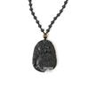 Natural Obsidian Tripod Golden Cicada Money Toad Pixiu Pendant Necklace