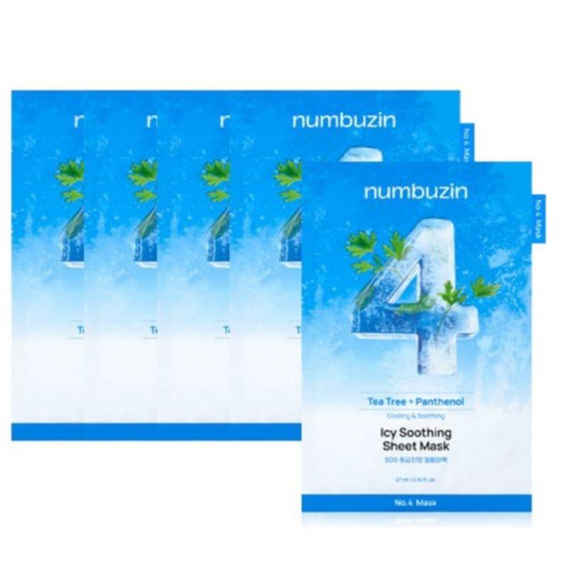 Numbuzin No.4 SOS Ice Soothing Sheet Mask Instant Calming Cooling Mask 5 Sheets