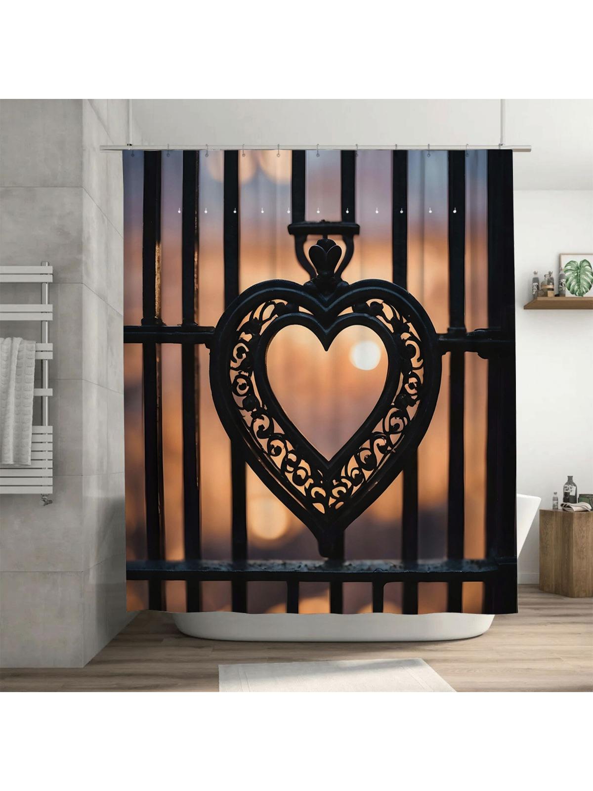 3D Heart Gate Shower Curtain | Romantic and Unique Bathroom Decor 90X180cm
