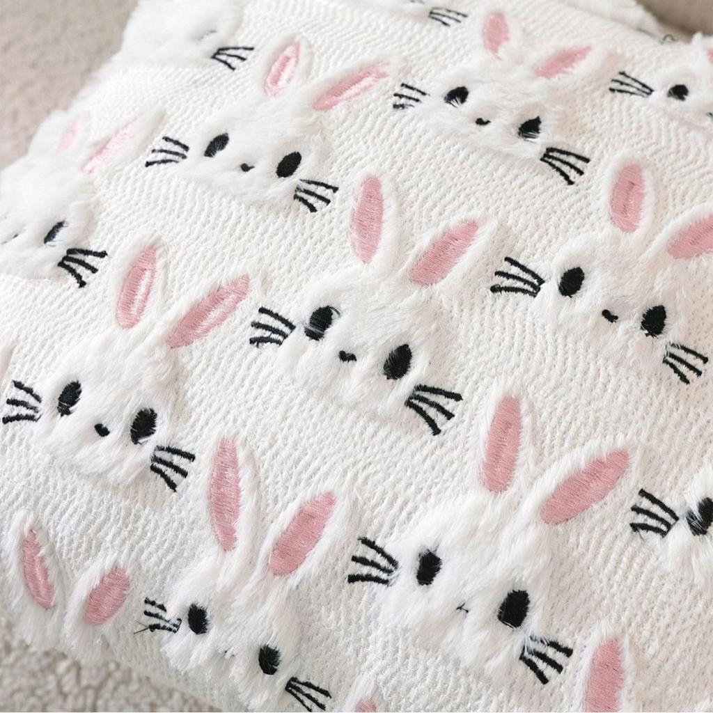 Easter Bunny Pillowcase, Plush Cushion, Fun Festival Decoration, Living Room Sofa Pillow Cover.