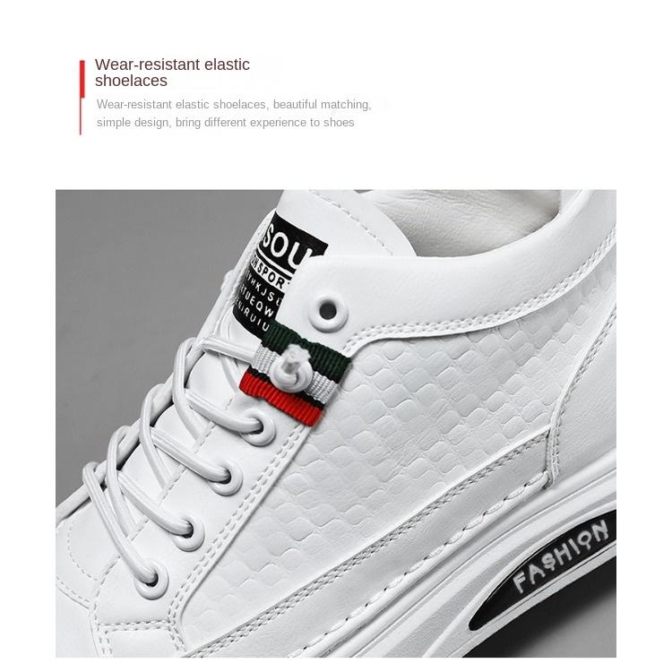 Весенняя мужская обувь Дышащие высокие кеды Маленькие белые туфли Мужская мода — фото 6