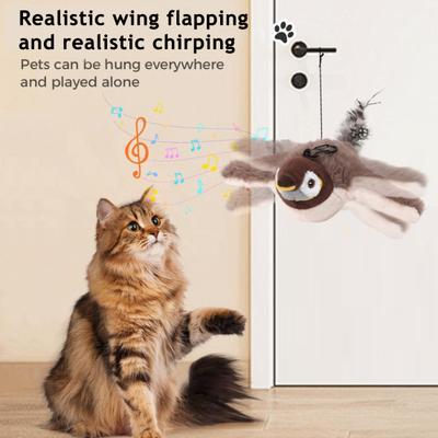 Brinquedo para Gato Pássaros Batendo Asas Pássaros Cantando Interativos Brinquedo de Perseguição para Gato Brinquedo Elétrico de Pelúcia Asas Batendo para Gatos e Cães Instinto de Perseguição