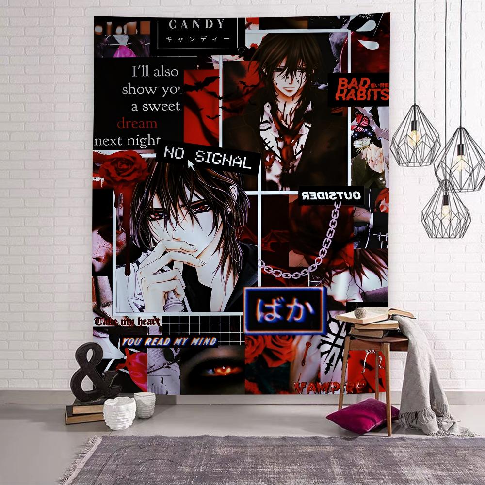 Vampire Knight Manga Cover Wall Tapestry  Gothic Vampire Romance  Shoujo Stylish Room Decor for Vampire  Romance Anime Fans