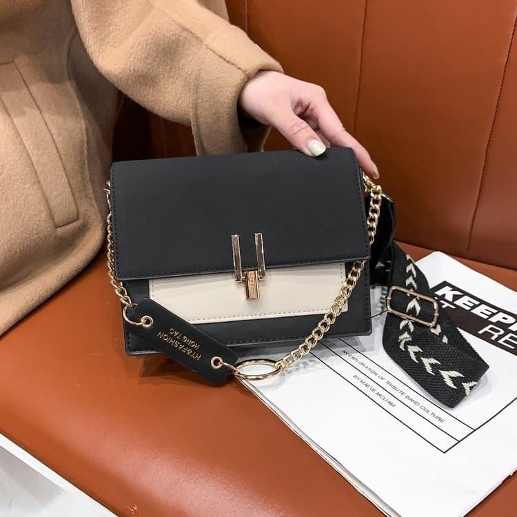 Women's fashion broadband shoulder messenger bag small square bag