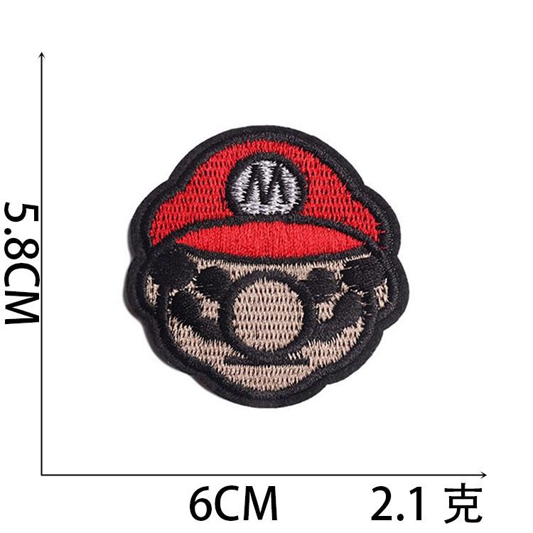New Cartoon Mario Embroidery Cloth Sticker Anime Embroidery Label Game Character Computer Embroidery Chapter Boy Bag Patch Sticker
