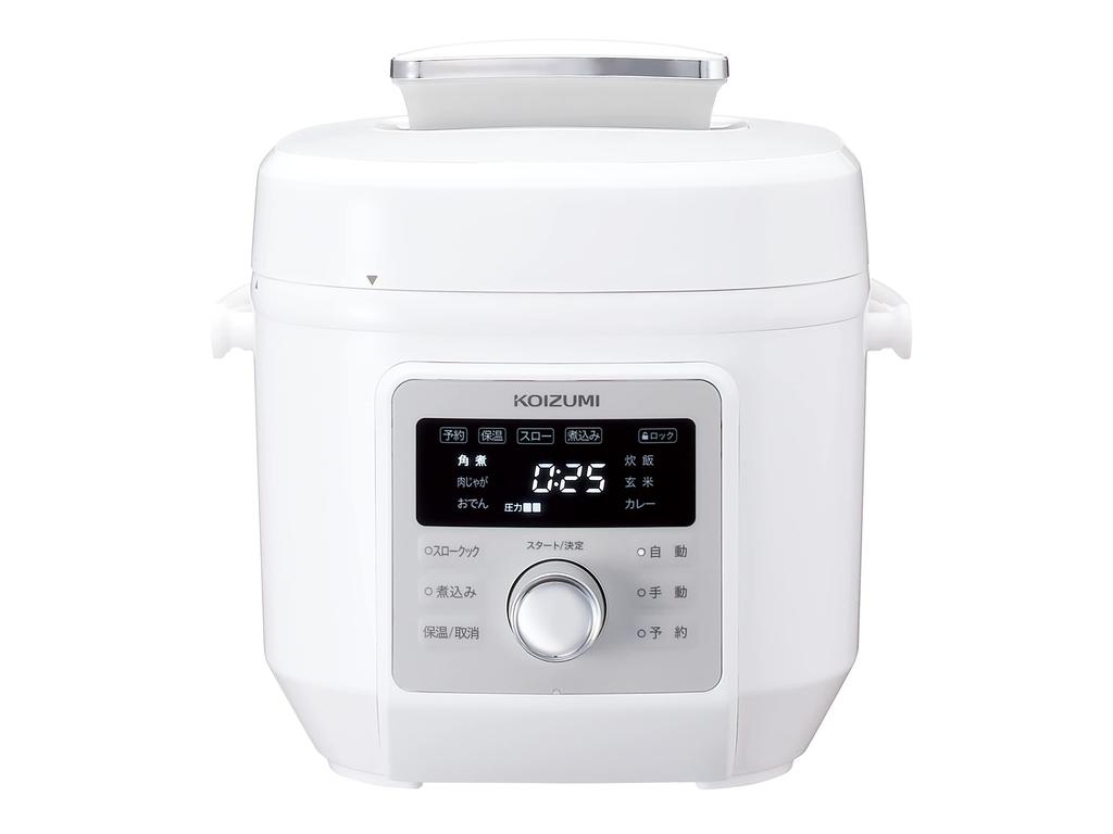 Koizumi Microcomputer Electric Pressure Cooker 6 Types Automatic Menu One Touch 56 Items Recipe Book Included White 2.0L KSC-4502/W
