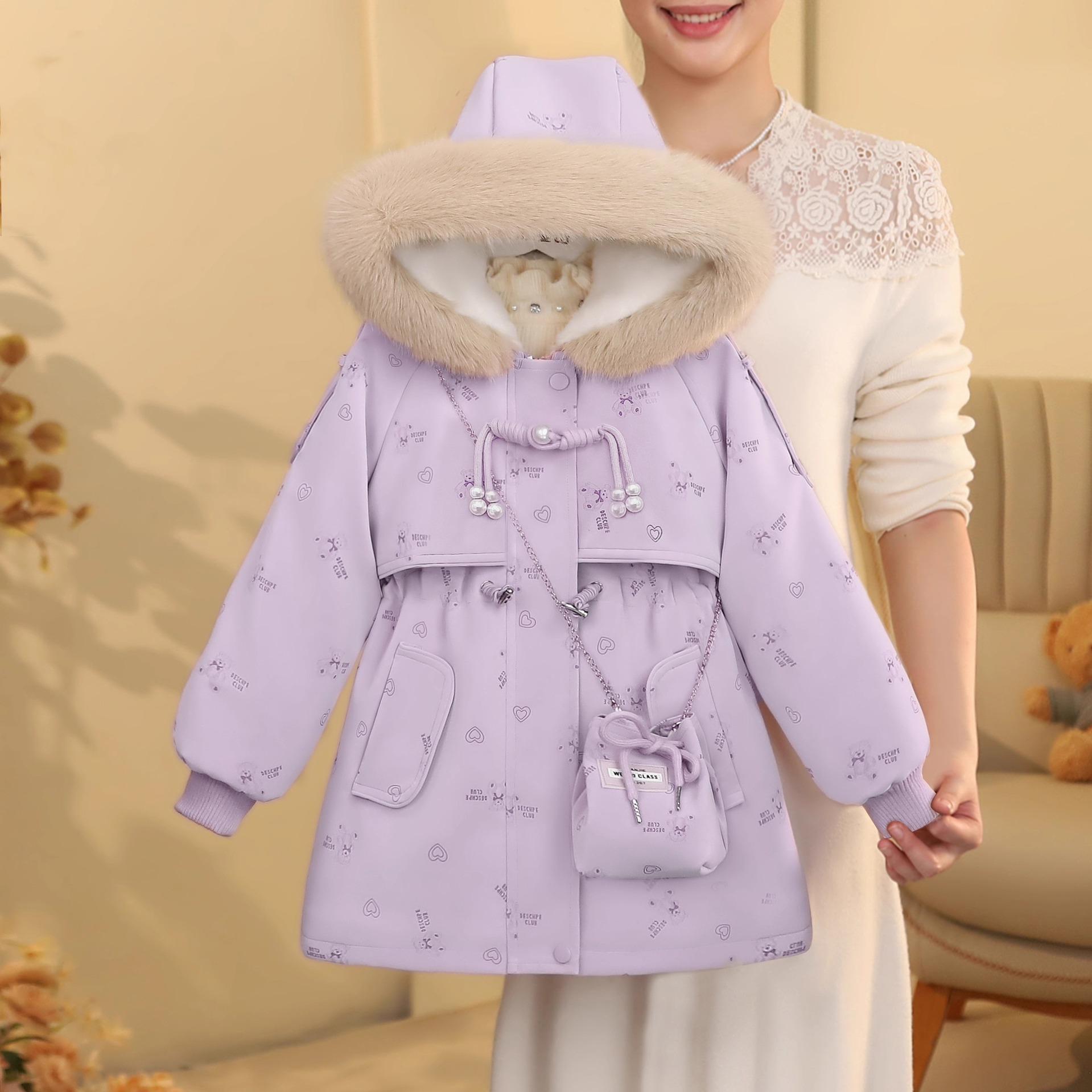 

Флисовая куртка для девочек на осень и зиму, толстая и теплая повседневная верхняя одежда 170cm светло-фиолетовый