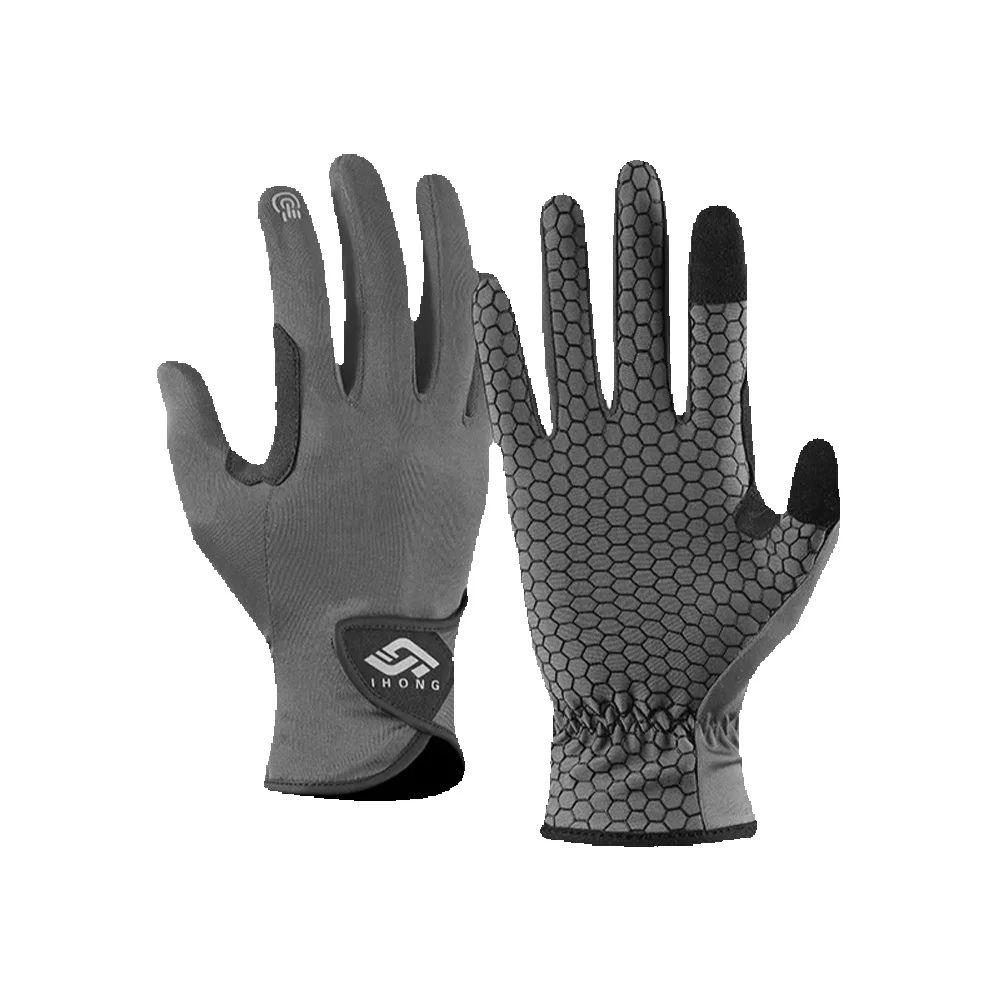 

Ice Silk Gloves Breathable Anti-UV Cycling Fishing Hiking Gloves Men Women Sunshade Non-Slip Outdoor Sport Touchscreen Gloves серый