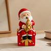 Cartoon Santa Sculpture Christmas Singing Claus Figurine,Cartoon Saxophone Resin Xmas Decor Statue, Festive Sitting Desktop Decoration Desk