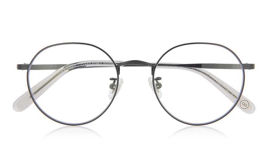 OWNDAYS Clear Fashionable Round Frame for Men and Blue Light UV Metal Sunglasses, Women, Blocking, Protection, Frame, Stylish, Black, CSU1001B-2S-C1