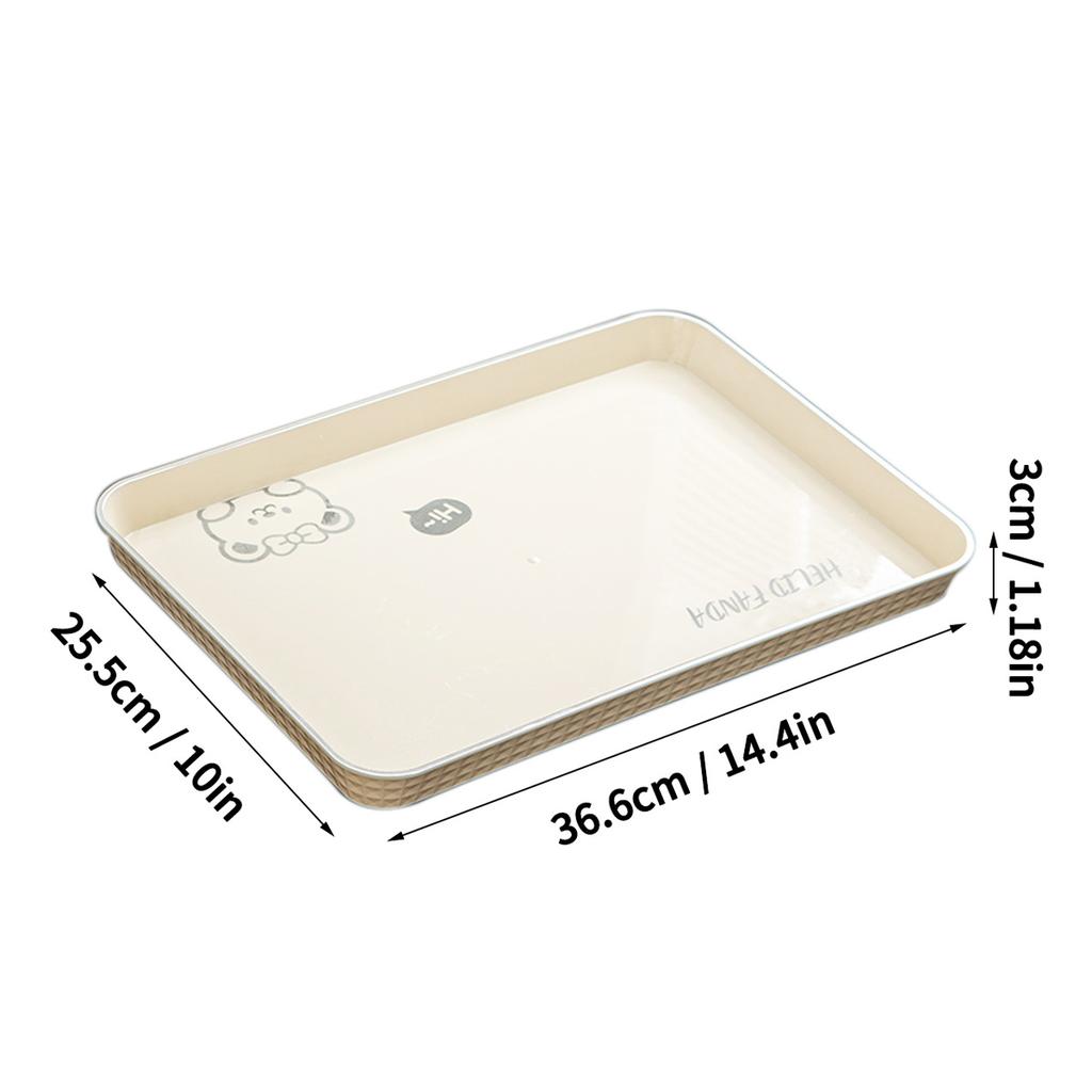 Rectangle Food Tray Cute Capybara Plastic Snack Cake Dessert Plate Large Capacity Stackable Storage Tray Tea Tray Tableware
