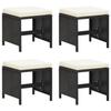 VidaXL 4x Garden Stools with Cushions Patio Footrests Terrace Stools Outdoor Footrests Resin 316748