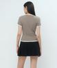 MUSINSA STANDARD WOMAN Women'S Layered Hem Slim T-Shirt [Dusty Beige]