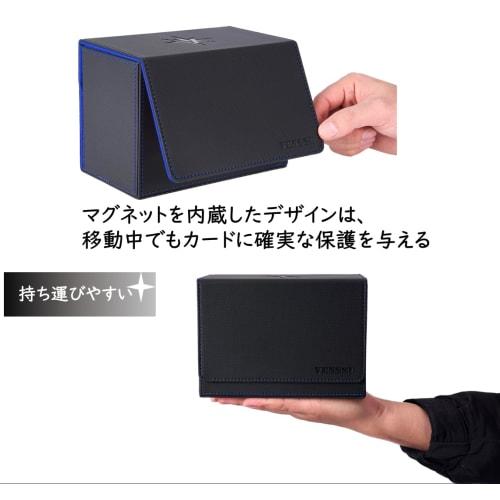 Venssu Deck Case, Trading Card Case with Card Display Window and Dice Organizer, Holds 200 Cards, Includes Two Dividers and a Magnetic Loader, Compati