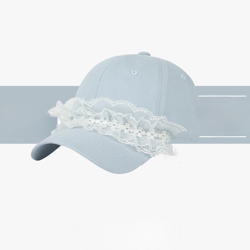 Niche Design Sweet and Cool Lace Baseball Cap Girl Sweet and Cute Original Texture Showing Face Little Girl Baseball Cap