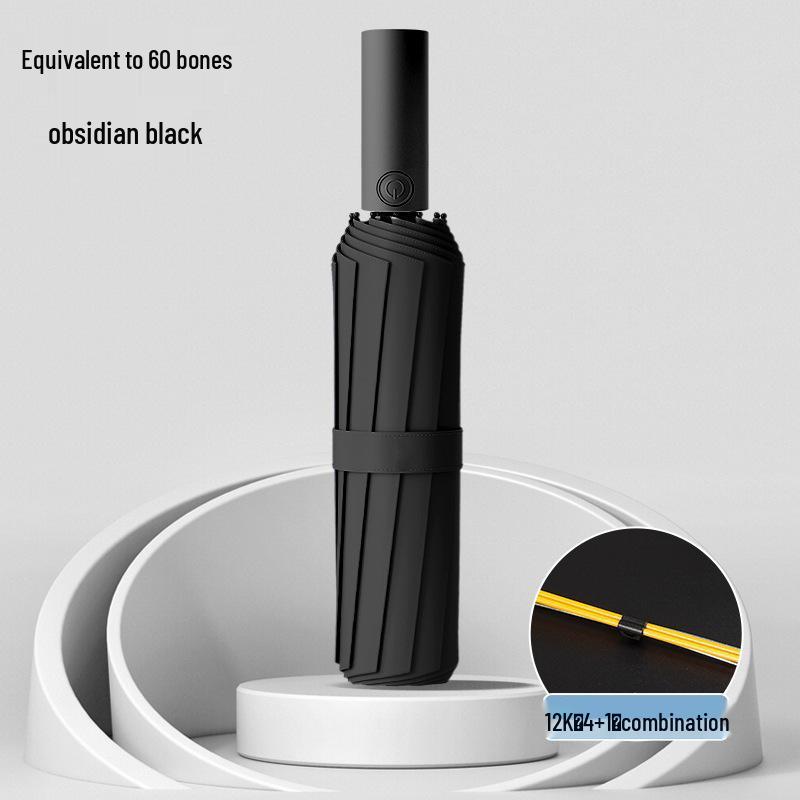 Large Windproof Automatic Folding Umbrella for Men and Women - Reinforced, Dual-Use for Sun and Rain