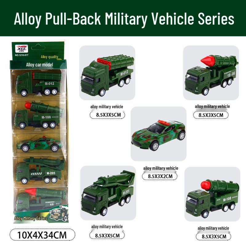 Children's Pull-Back Alloy Toy Car Set - School Bus Simulation Model