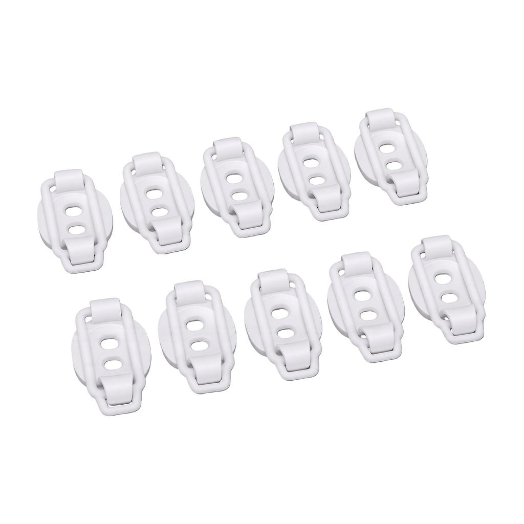 10PCS White Adjustable Cable Management Clip Self Adhesive Cord Organizer with Sticky Pads Cable Ties Screws for Home