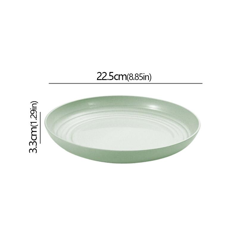 Wheat Straw Solid Color Round Plates Salad Dessert Dinner Reusable Microwave Safe Anti Fall And Shatter Plates Fruit Plate