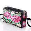 Yunnan Ethnic Embroidered One-Shoulder Crossbody Bag with Three Zippers - Large Size for Ladies