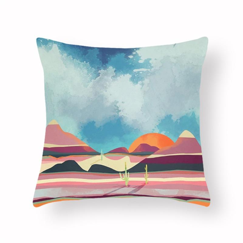 Abstract Sunrise Scenery Pillowcase Dormitory Decoration Office Living Room Sofa Home Pillowcase