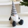 Christmas Gnomes Plush Dolls with Knitted Striped Hat Dwarfs Handmade Scandinavian Tomtes Stuffed Ornament Decoration